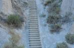Escadaria em trilha do Badlands National Park, em South Dakota, nos Estados Unidos